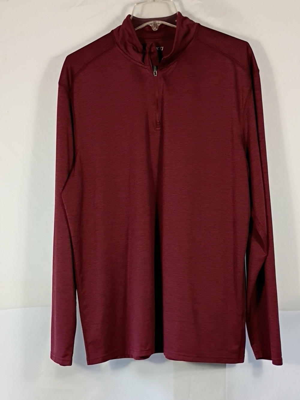 EUC BCG Mens Size XL Maroon Pullover 1/4 Zip Perform Long Sleeve Shirt Athletic